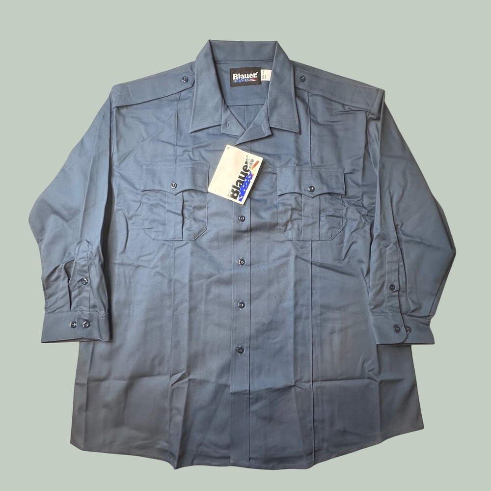 Blauer Uniform Shirt Mens 2XL 8703-7A Streetgear French Blue Button Down NEW